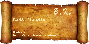 Bedő Klaudia névjegykártya